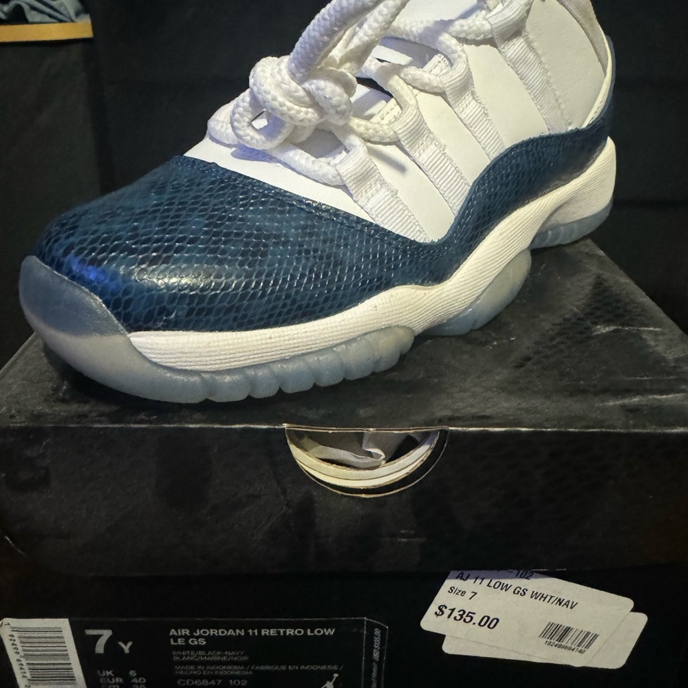 Jordan White and Blue Sneakers Classic Style